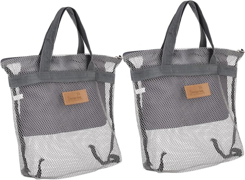 2Pcs Quick Dry Nylon Mesh Toiletry Bags Portable Foldable Travel Cosmetic Organizer - Image 1